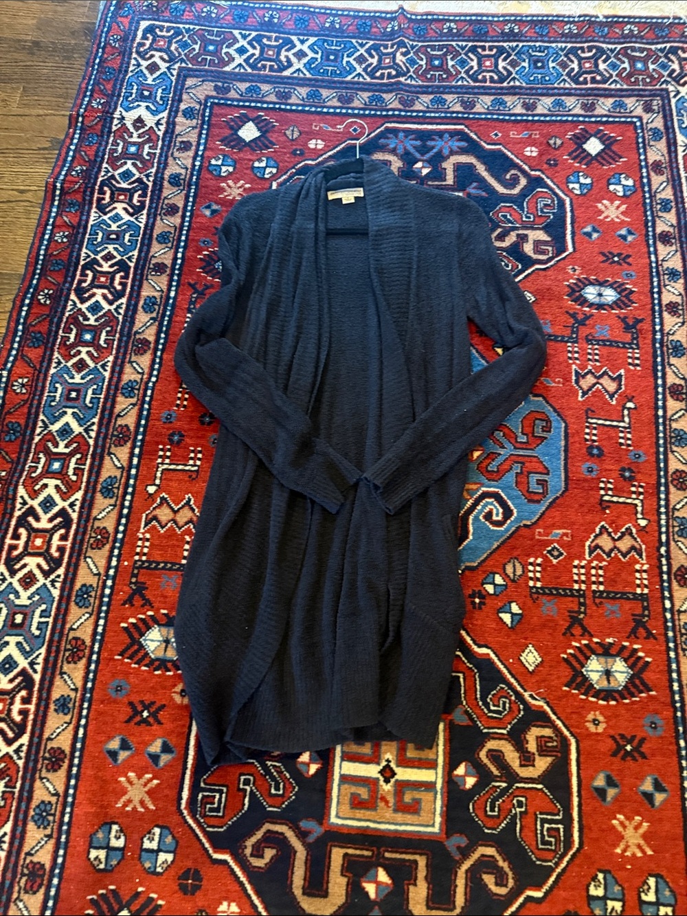 Barefoot Dreams CozyChic Lite Women's Open-Front Long Cardigan Sweater - Black S